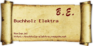 Buchholz Elektra névjegykártya